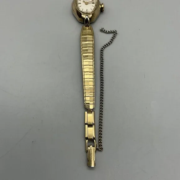 Vintage Caravelle Womens Watch 15mm White Dial Gold Tone Manual Wind 6.5" - Picture 7 of 14